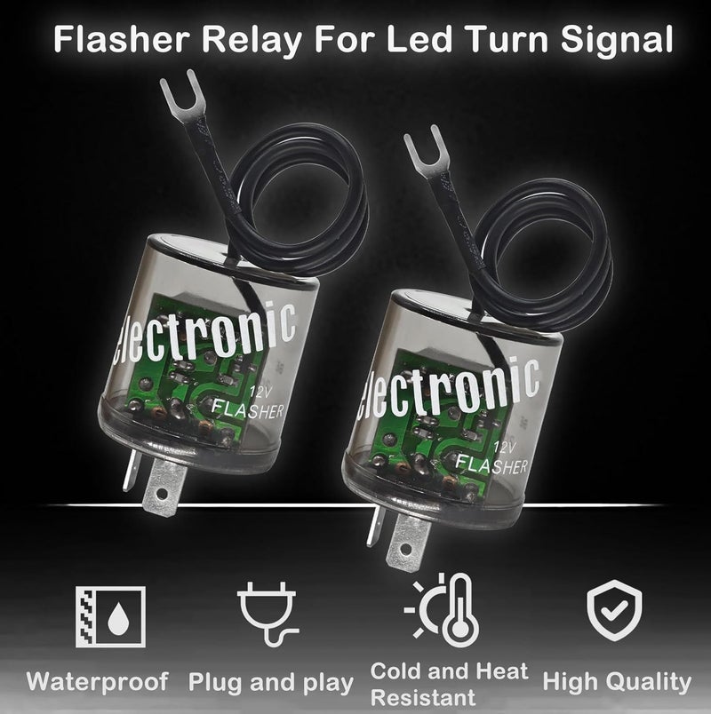Casalytics LED Flasher Relay 2 Pins 12V (Pack of 2) - Heavy Duty Turn Signal Flasher Relay with Ground Wire for Automobile and Motorcycle - Image 3